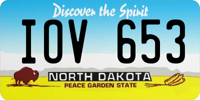 ND license plate IOV653