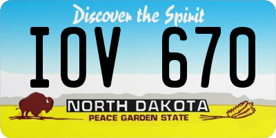 ND license plate IOV670