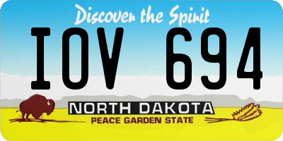 ND license plate IOV694