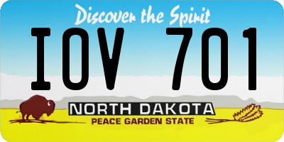 ND license plate IOV701