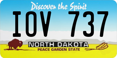 ND license plate IOV737