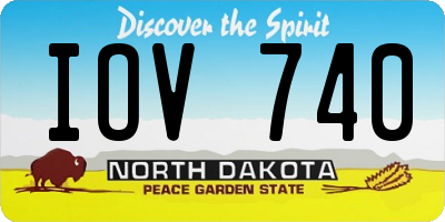 ND license plate IOV740