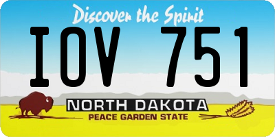 ND license plate IOV751