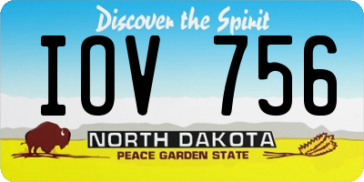 ND license plate IOV756