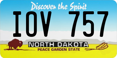 ND license plate IOV757