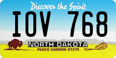 ND license plate IOV768