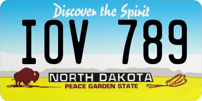 ND license plate IOV789
