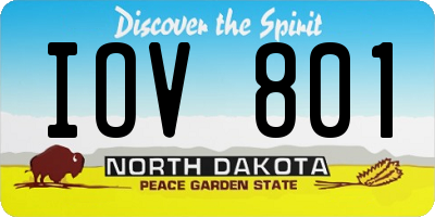 ND license plate IOV801