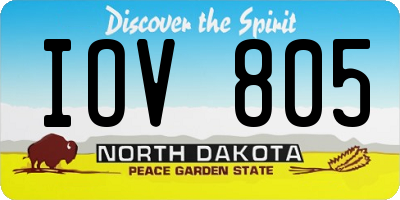 ND license plate IOV805