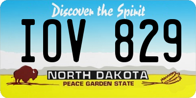 ND license plate IOV829