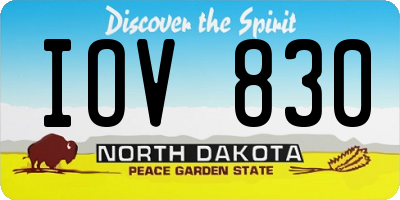 ND license plate IOV830