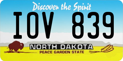 ND license plate IOV839