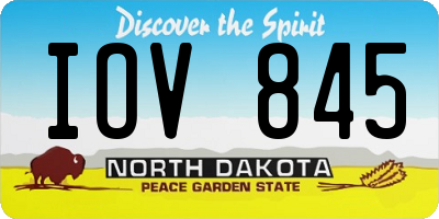 ND license plate IOV845