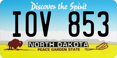 ND license plate IOV853