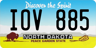 ND license plate IOV885