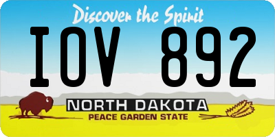 ND license plate IOV892