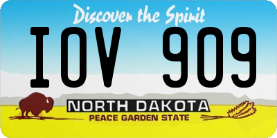 ND license plate IOV909