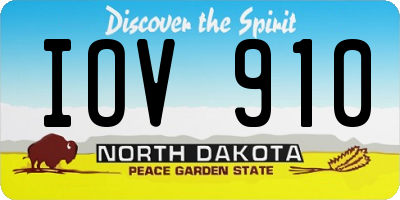 ND license plate IOV910