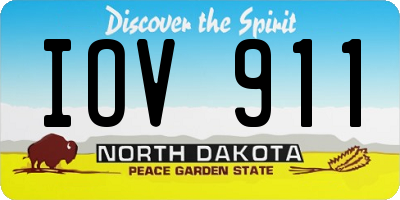 ND license plate IOV911