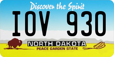 ND license plate IOV930