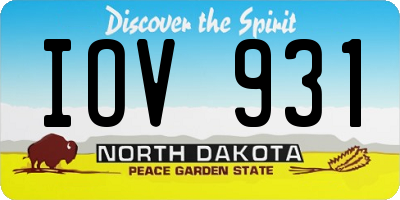 ND license plate IOV931