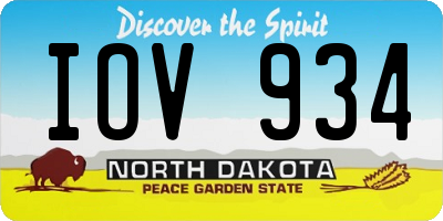 ND license plate IOV934