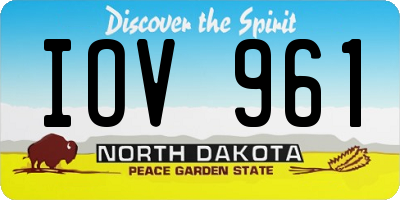 ND license plate IOV961
