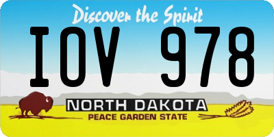 ND license plate IOV978