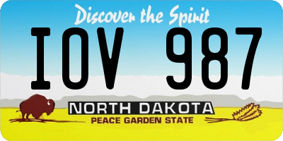 ND license plate IOV987