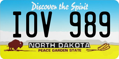 ND license plate IOV989