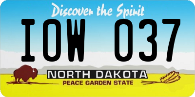 ND license plate IOW037