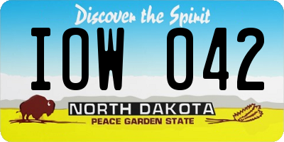 ND license plate IOW042