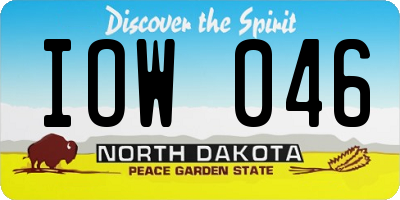 ND license plate IOW046