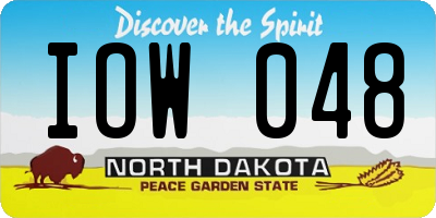 ND license plate IOW048