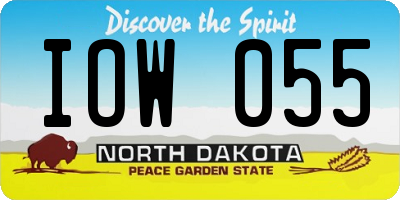 ND license plate IOW055