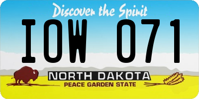 ND license plate IOW071
