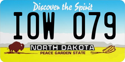 ND license plate IOW079