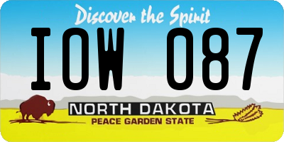 ND license plate IOW087