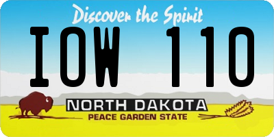 ND license plate IOW110