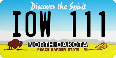 ND license plate IOW111