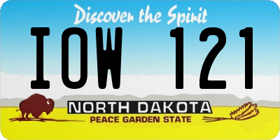 ND license plate IOW121