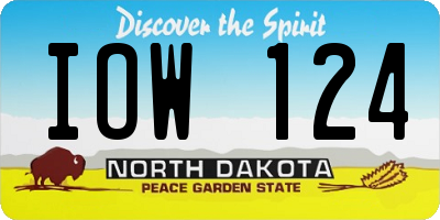 ND license plate IOW124