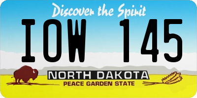 ND license plate IOW145