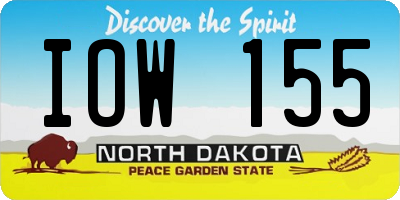 ND license plate IOW155