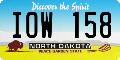 ND license plate IOW158
