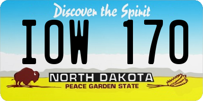 ND license plate IOW170