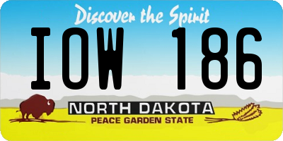 ND license plate IOW186