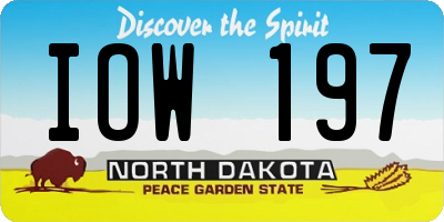 ND license plate IOW197