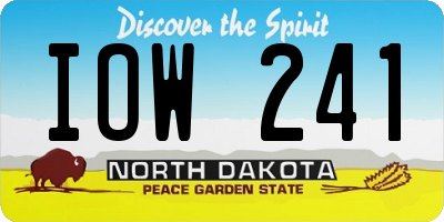 ND license plate IOW241