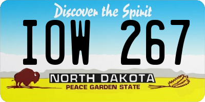 ND license plate IOW267